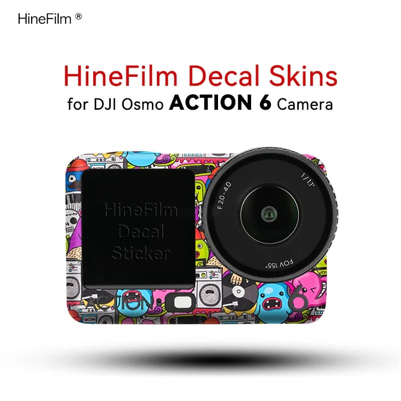 Hinefilm Leather for Osmo Action 6 Cameras Decal Skin Sticker for DJI Osmo Action 6 Camera Wrap Cover Action6 Adhesive film