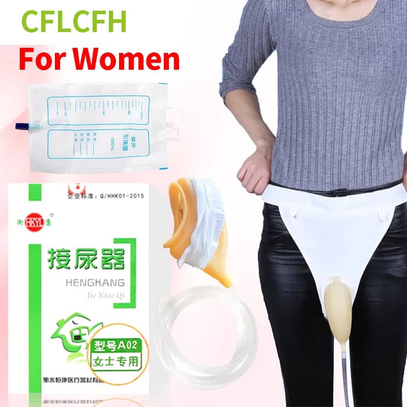 Borsa per urina Raccoglitore per orinatoio Incontinenza urinaria per le donne Dispositivo per catetere per minzione Borsa per urina in silicone riutilizzabile