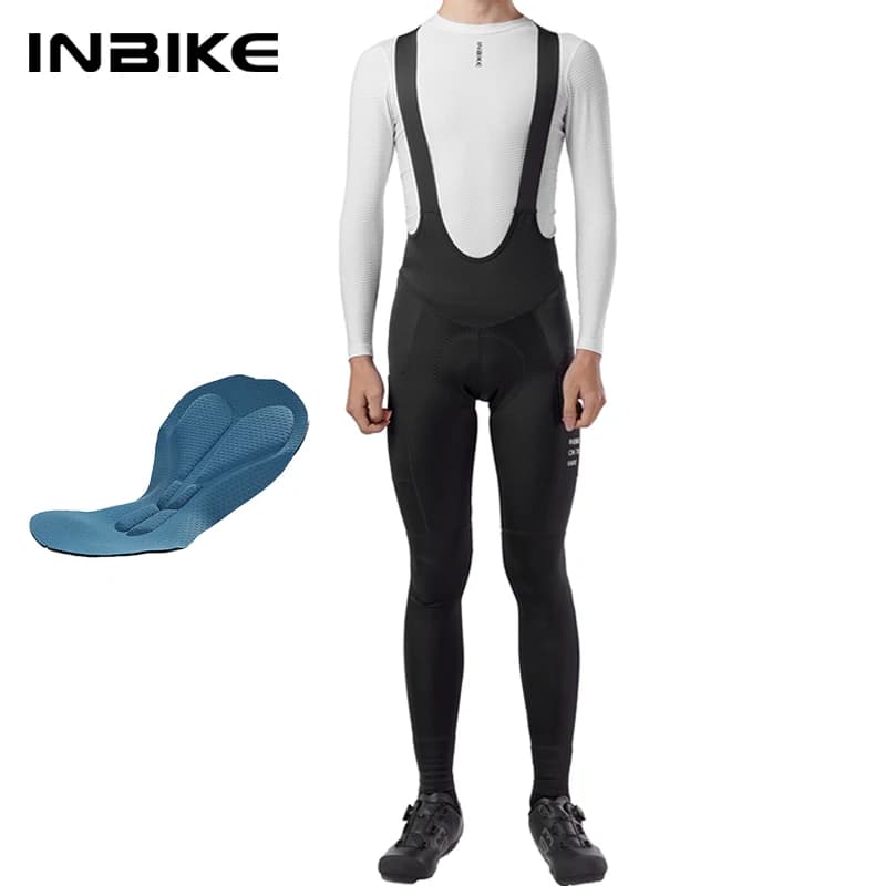 INBIKE Primavera Uomo Bavaglini da ciclismo Pantaloni Calzamaglia da bici Leggings con 4 tasche Uomo MTB Abbigliamento da ciclismo Bici da strada Mountain Toursers