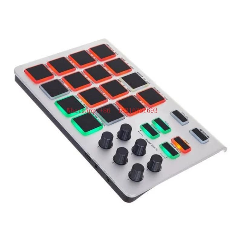 Controller MIDI Portatile Sottile in Alluminio, Tastiera Elettronica, Sintetizzatore, Pad per Percussioni