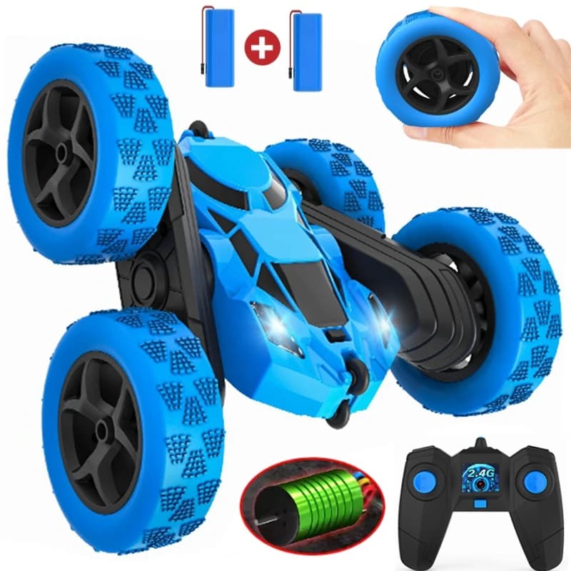 Auto telecomandata, macchinine RC per bambini, auto acrobatica 4WD con luci a LED 360 ° Flips, regalo giocattolo elettrico Drift Racing per ragazzo e ragazza