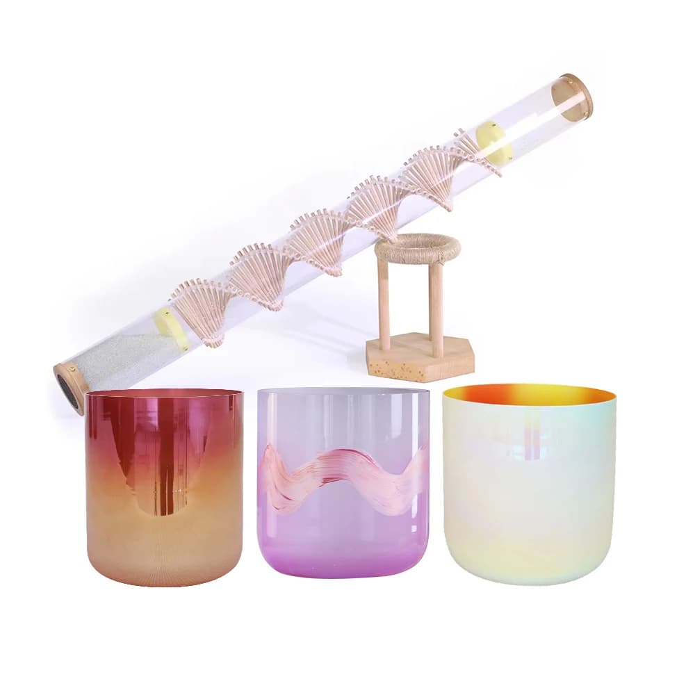 Crystal Soul New Design Crystal Healing Set Crystal Singing Bowl Rain Stick Set 432 Hz