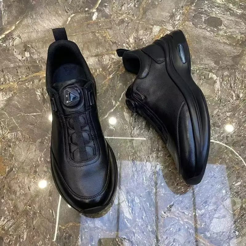 2026 New Men Leather Sneakers Thick Sole Durable Breathable Waterproof Anti Slip Casual Walking Shoes