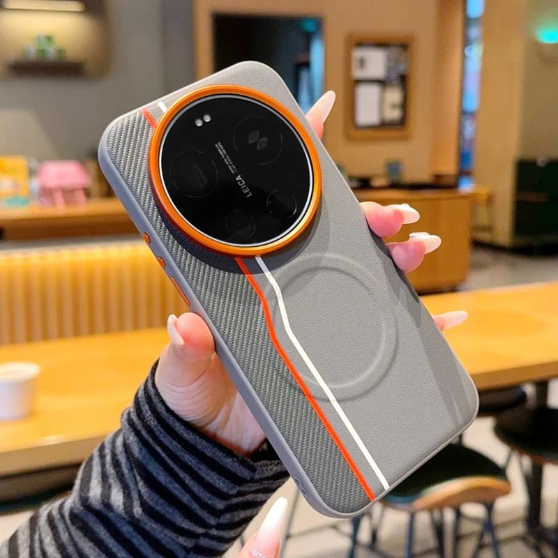 Per Xiaomi Mi 17 Ultra Custodia rigida di lusso in PU con ricarica wireless magnetica Proteggi la cover posteriore per Xiaomi Mi 17 15 14 Pro Ultra Shell