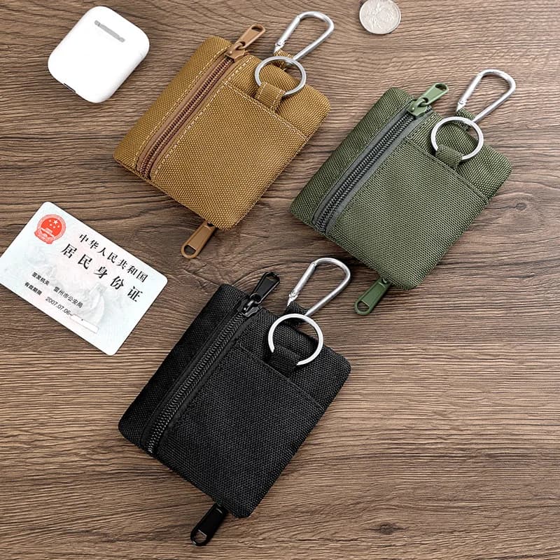 Custodia Molle da esterno Custodia Molle da esterno Portafoglio Portachiavi portatile Custodia per carte Borsa con moschettone