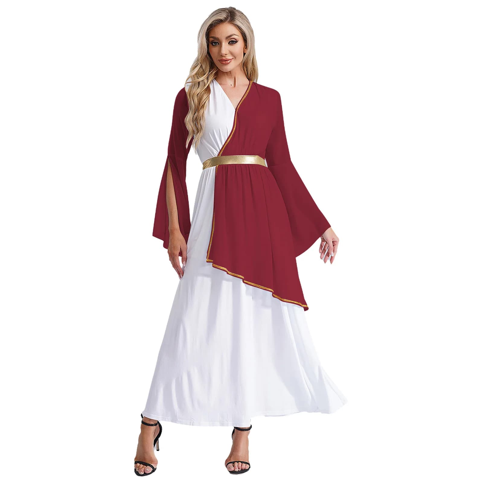 Costume cosplay da principessa regina delle matesse greche antiche da donna, toga romana, coro della chiesa, culto, abito per il carnevale di Halloween