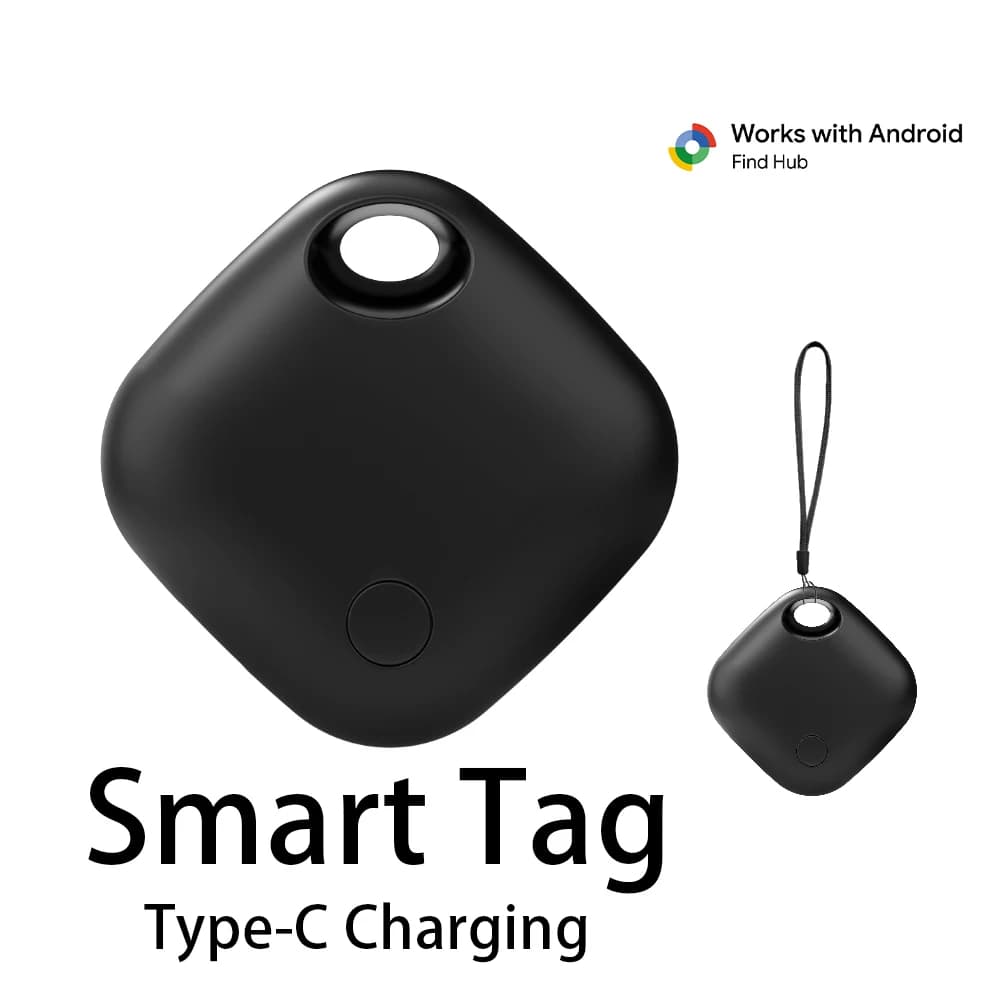 Localizzatore Android Portatile con Ricarica Type-C, Dispositivo Anti-Smarrimento per App Google Find My Hub, Smart Tag per Pixel Motorola, Localizzatore Remoto per Oggetti Personali, Valigie, Chiavi