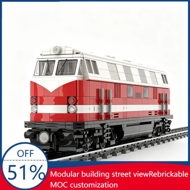 Set di Costruzioni MOC da 962 Pezzi, Modello di Locomotiva Diesel BR118, Blocchi Educativi Ferroviari, Regalo di Compleanno per Bambini