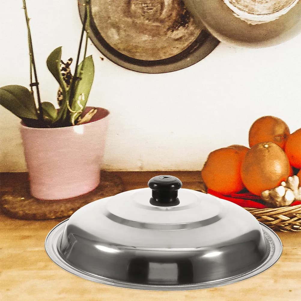 Coperchio Universale in Acciaio Inox da 14 Pollici per Padella, Wok, Pentola, Sostitutivo Antiruggine Resistente al Calore e al Grasso