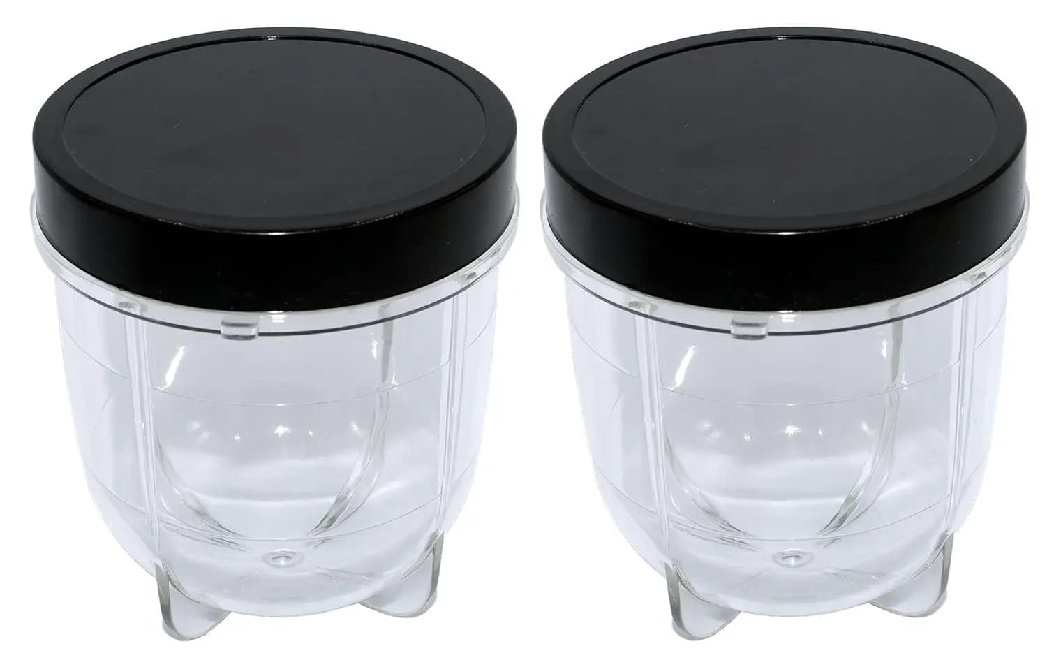 Bicchiere di ricambio corto con coperchio Stay Fresh, compatibile con il frullatore Magic Bullet da 8oz, confezione da 2