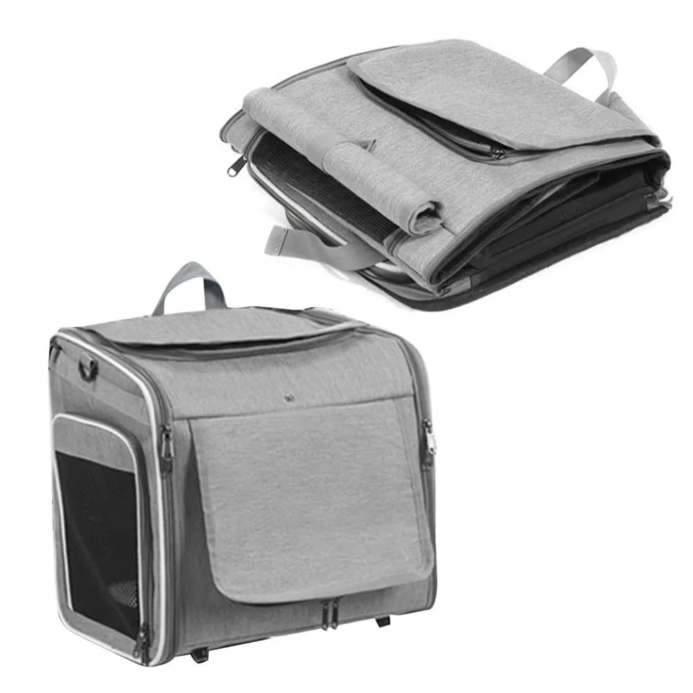 Soft Sided Pet Carrier Backpack Multi Opening Mesh Ventilation Expandable Cat Backpack Expandable Space Foldable Structure