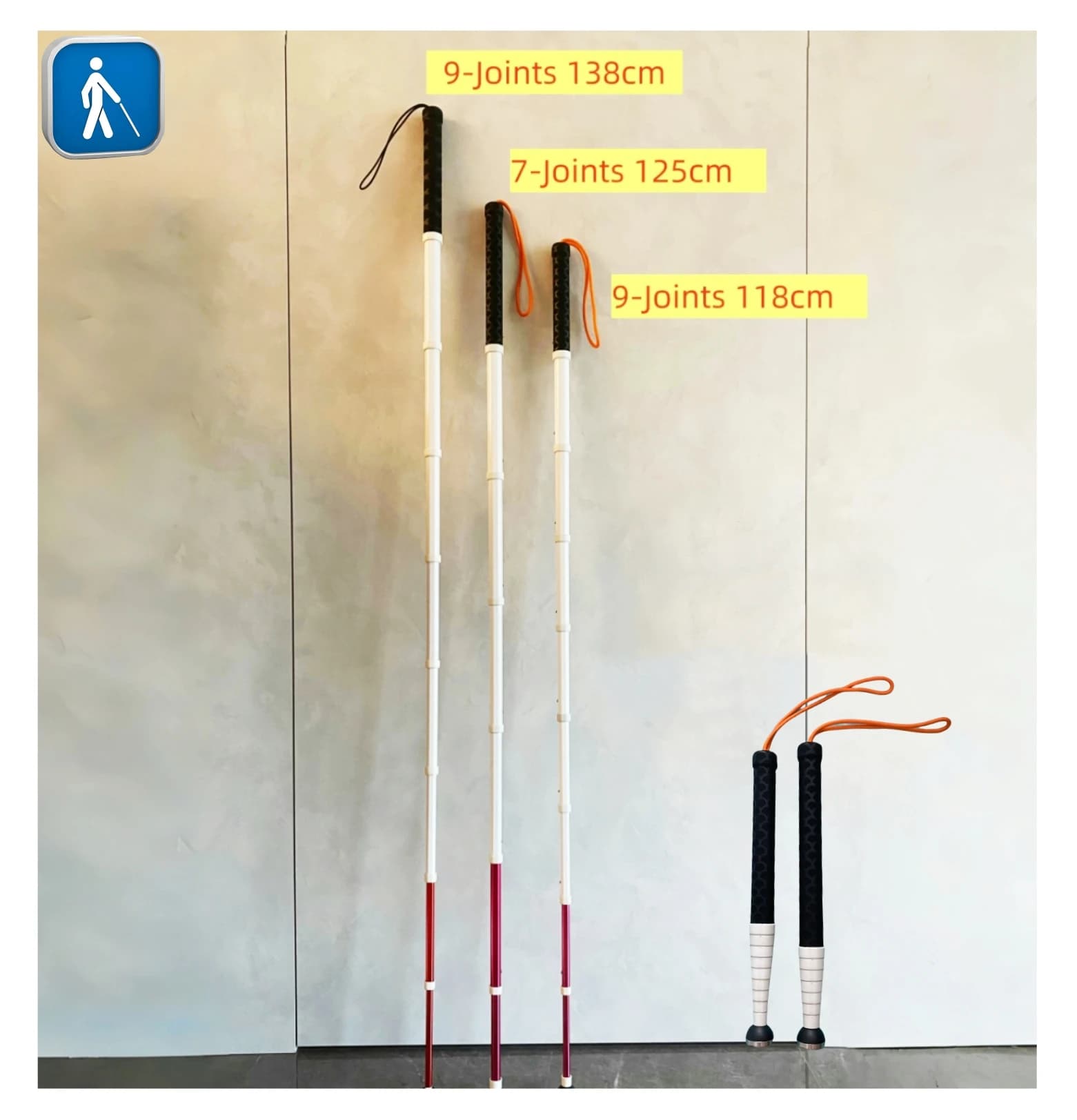 Telescopic Trekking Stick with White Cane For Elderly Waist Stick for Senior Men Stampella Titanium Alloy Retractable Sticks for Blindman