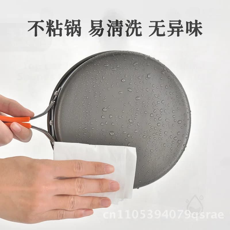 Portable camping pots set Aluminum alloy outdoor pot Kettle pan equipment for 3-4 persons Light tableware