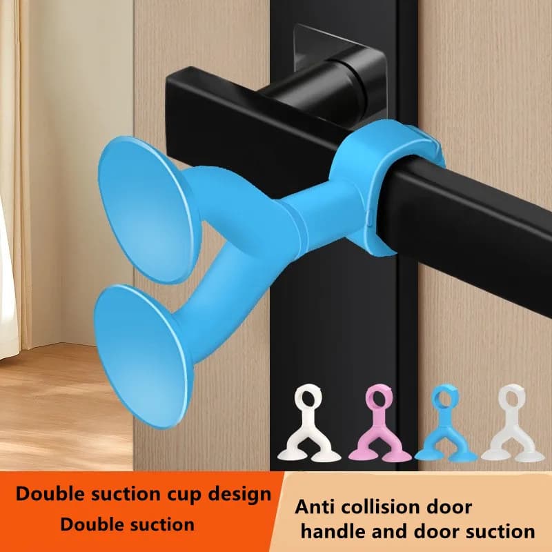 Paracolpi per Maniglia Porta in Silicone con Ventosa, Protezione Silenziosa per Muro e Maniglia, Ammortizzatore per Maniglia