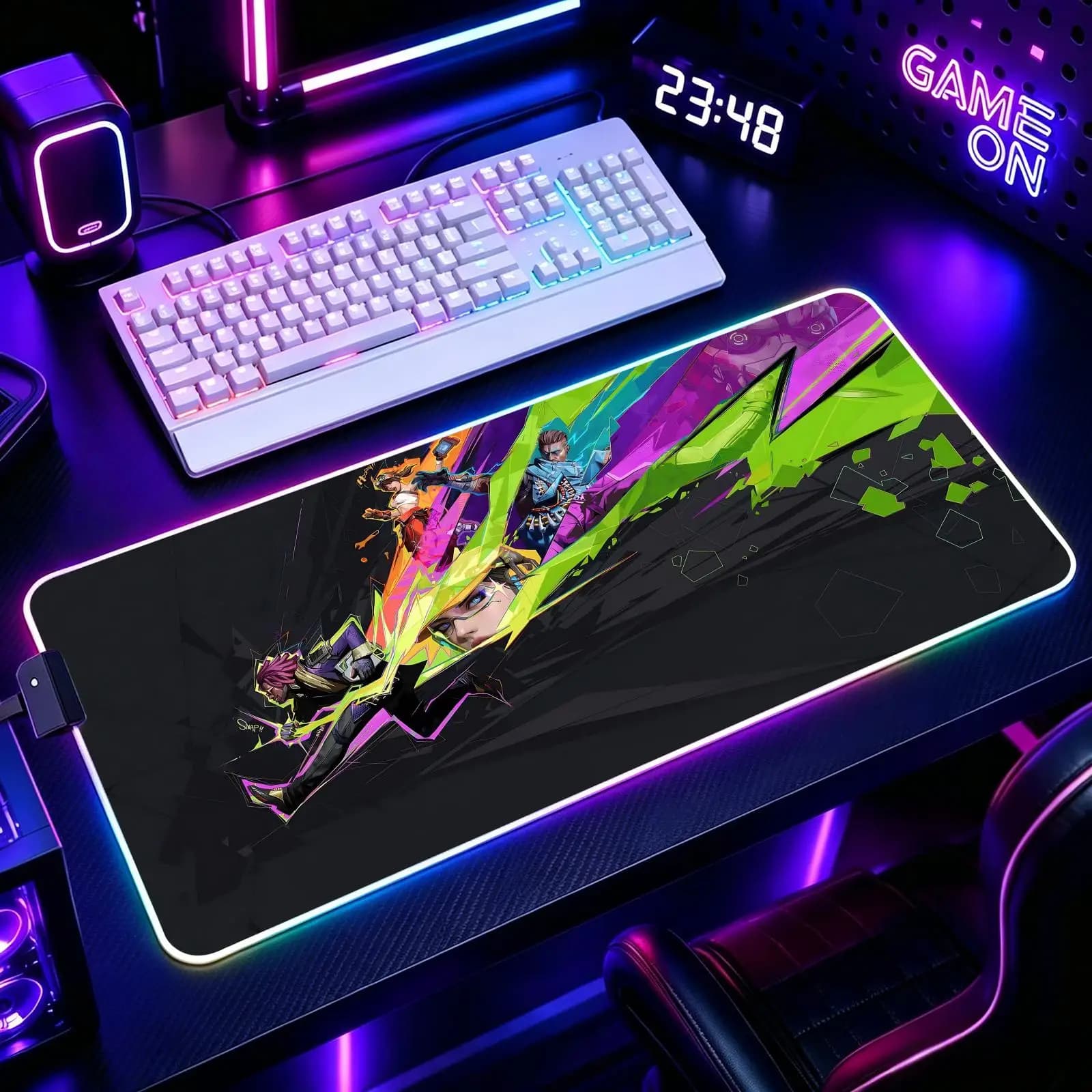 Fragpunk Mouse Pad RGB Color Changing Gaming Mouse Pad, Stitched Edges, XXL Large Keyboard Desk Mat