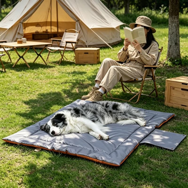 Waterproof Chew Proof Dog Bed Pad Portable Washable Pet Mat for Outdoor Adventure Anti-Bite Cat Bed Easy Clean Travel Crate Pad