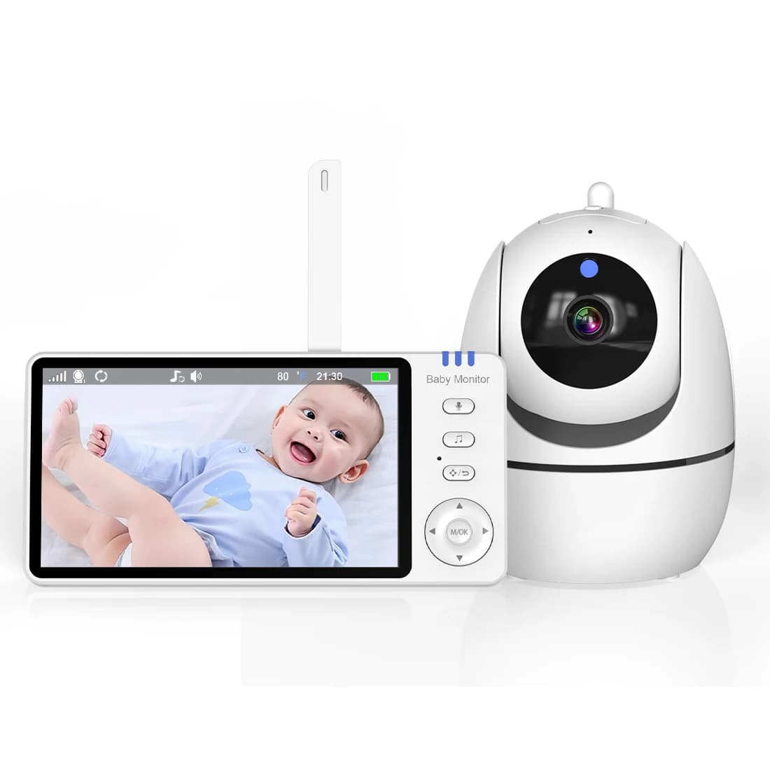 Citofono da 5 pollici Baby Monitor VOX Ninna nanna Piano di alimentazione Babysitter Display della temperatura Rilevamento del piantoCamera PTZ wireless per bambini