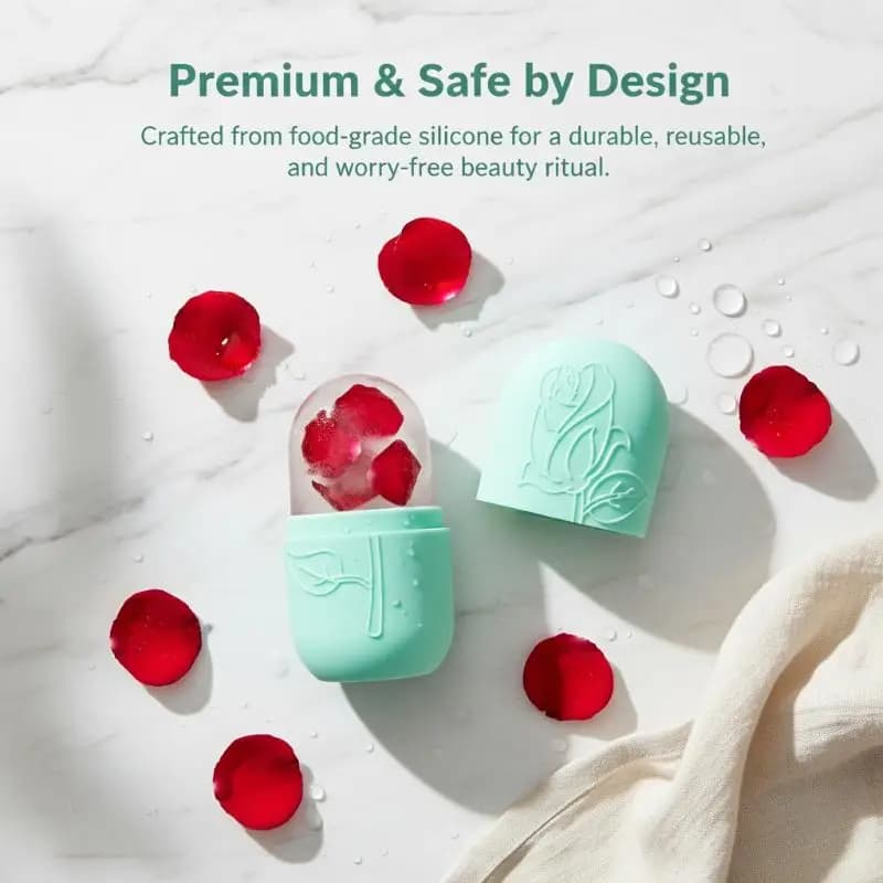 Stampo in silicone 2-in-1 per rullo di ghiaccio viso con massaggiatore Gua Sha per alleviare il gonfiore e strumento per massaggio rassodante della pelle - Offerta imperdibile