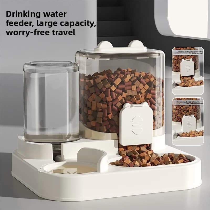 New Cat Feeder Dry Wet Separated Cat Bowl With Sealed Grain Storage 2 In 1 Dog Integrated Food Water Feeder Pet Supplies