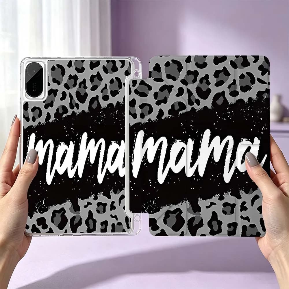 Cartoon Leopard Print Mama For Xiaomi Redmi Poco Pad 8 7 6 5 C1 SE 9.7 11.2 12.1 11 inch 3Y Tablet Case Cool