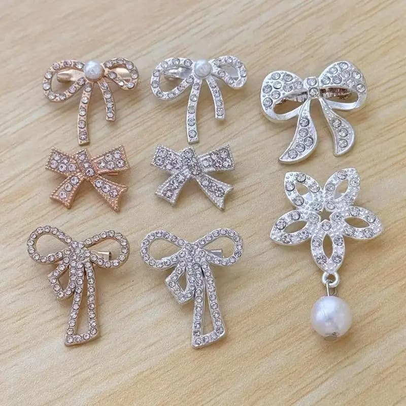 DIY Rhinestone Bow Buckle for Garment Shoe Bag Applique Sparkle Wedding Accessories Elegant Crystal Craft Supply