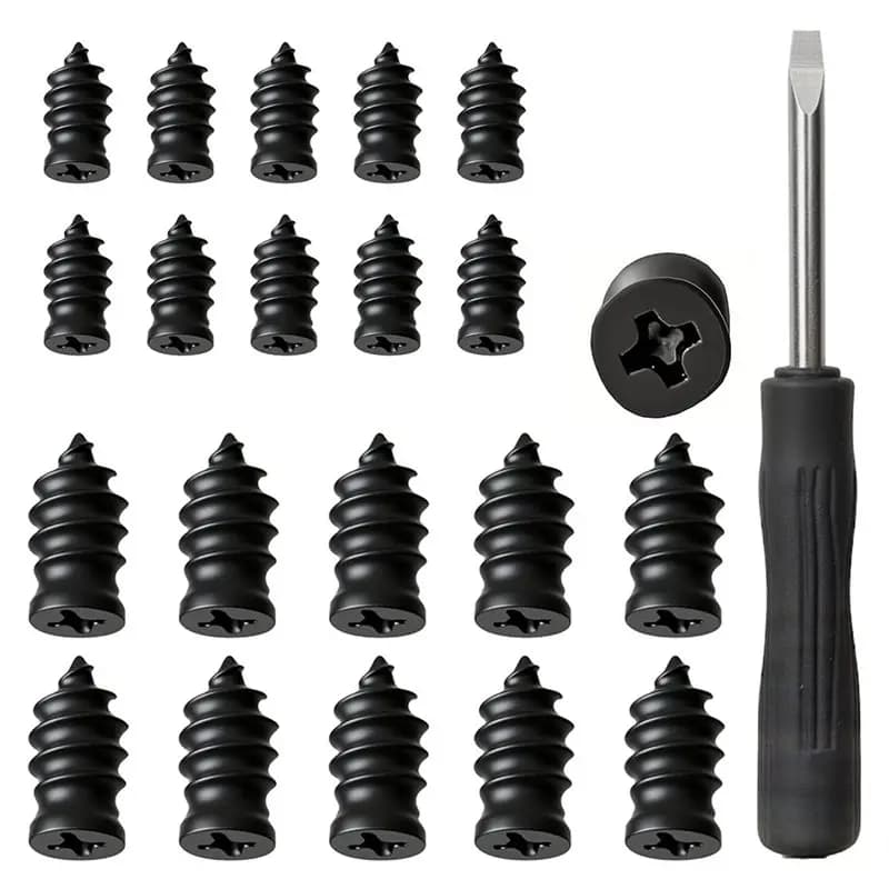 Kit di riparazione pneumatici con chiodi in gomma, 100 pezzi di viti a spirale in gomma per auto e moto, per strumenti di riparazione pneumatici fai-da-te.