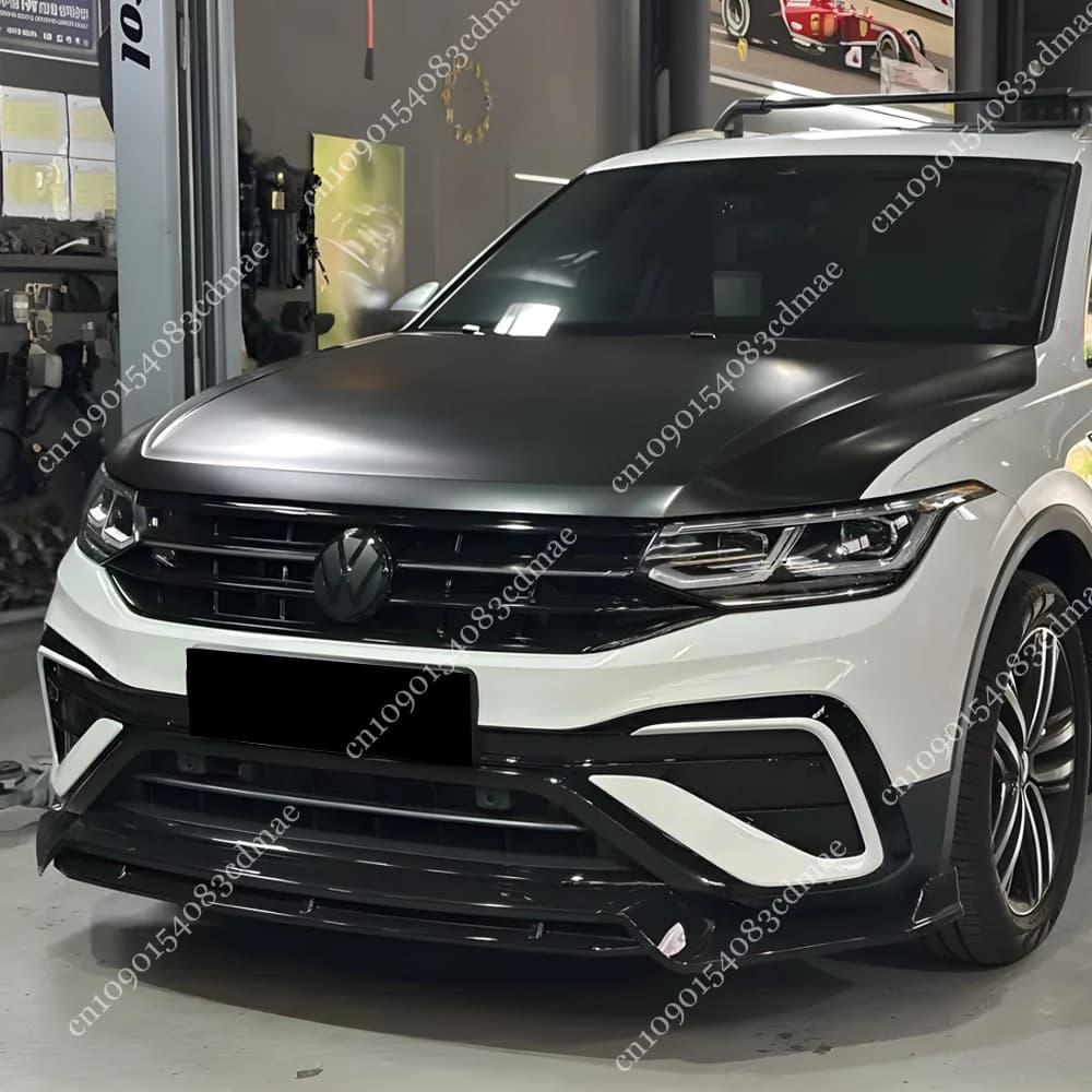 For Volkswagen VW Tiguan Allspace 2021-2024 TSI Life/Elegance/Adventure Front Bumper Lip Spoiler Splitter Diffuser Trim Tuning