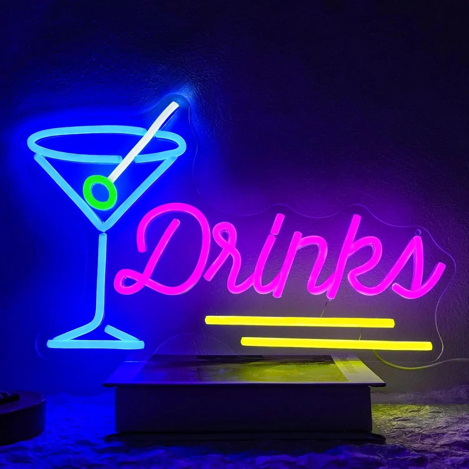 Insegna al Neon per Bar, Luce LED USB Decorativa da Parete per Cocktail, Illuminazione Artistica per Feste, Pub, Ristoranti, Bistrot, Camera da Letto, Regalo