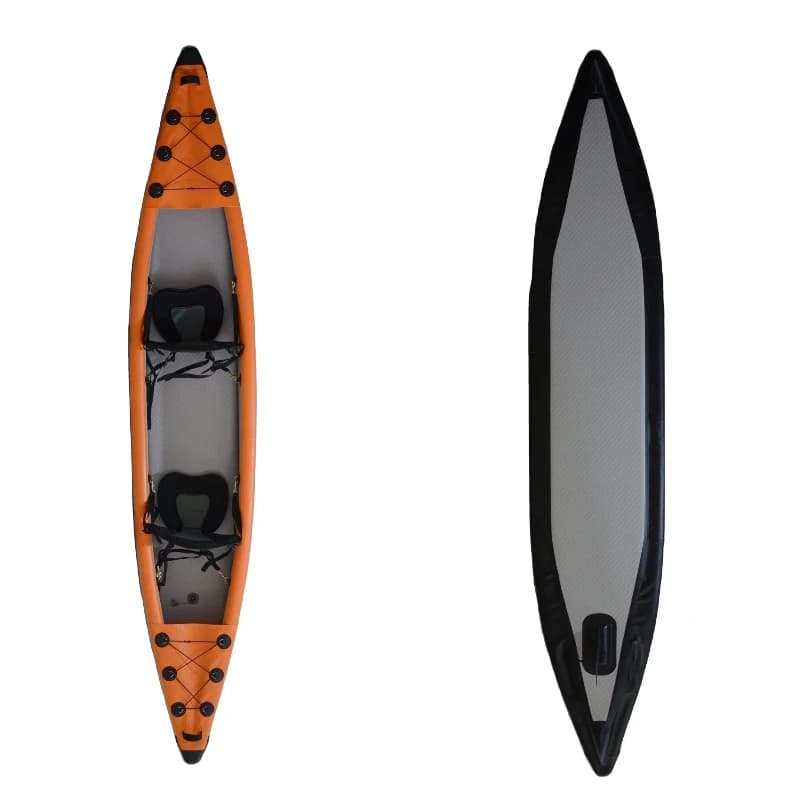 Inflatable Fishing Boat Easy Carry Detachable PVC Rowing Kayak Canoe Dinghy Jet Ski Boot with Air Pump and Paddles Accessories