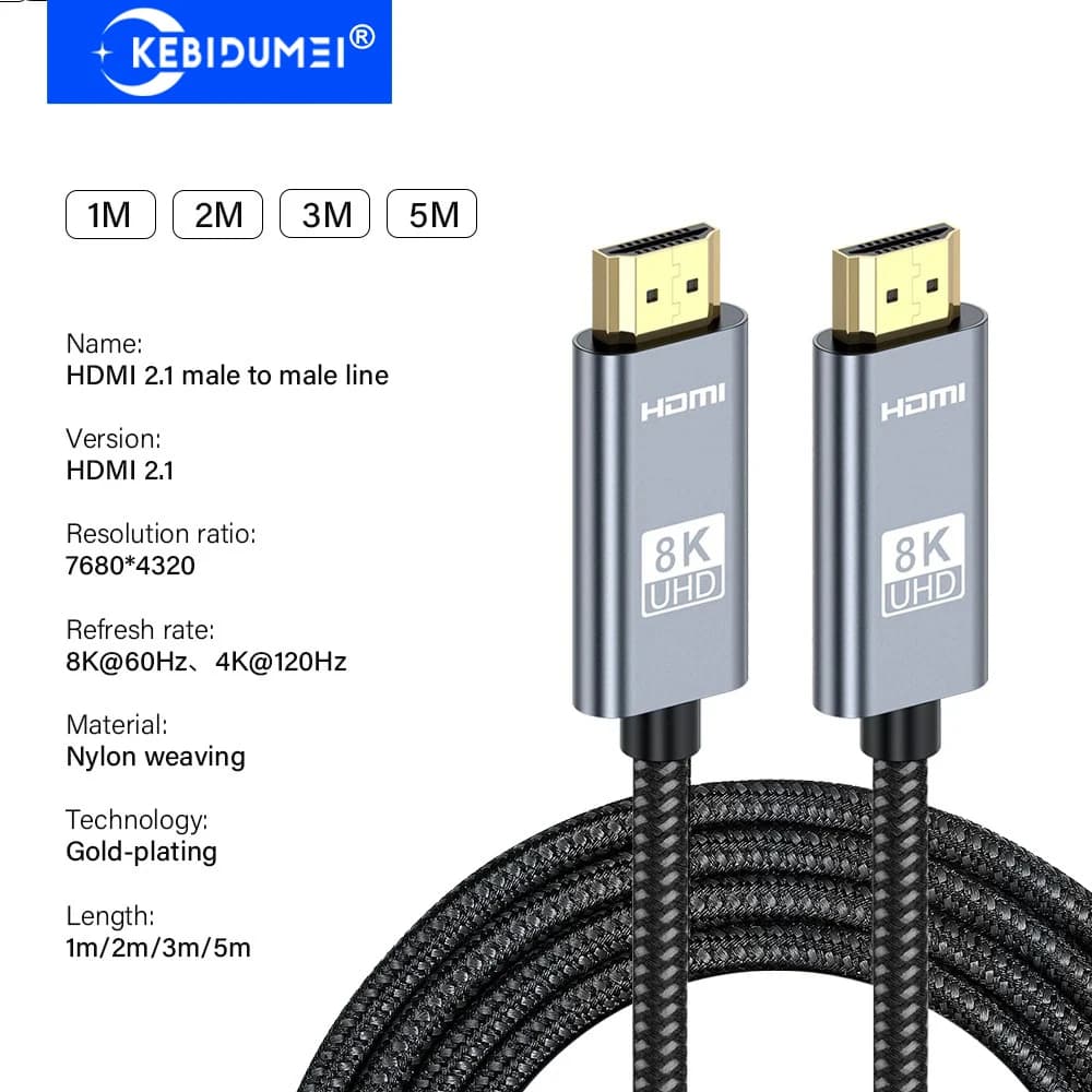 HDMI 2.1 8K compatible cable HDMI 4K Dynamic HDR10 8K 60Hz 4K120Hz 48Gbps EARC 3D HDCP for PC Computer TV Box PS5/4/3