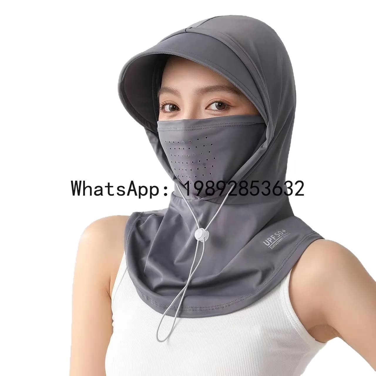 PYJ Sunset Hat with Wide UV Protection for Women, Summer Cycling Scarf with Integrated Collar Protection