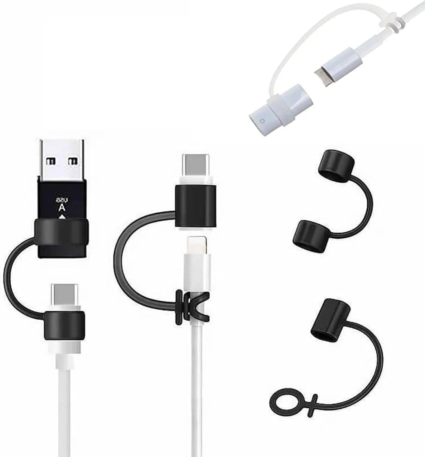 Adattatore per Cavo in Silicone Anti-Smarrimento, Custodia Protettiva per Convertitore Caricabatterie, Cinghia Portatile per Cavo, Organizzatore Universale per Cavi