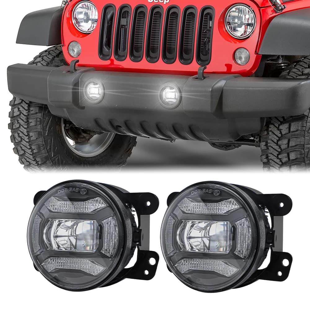 Fendinebbia a Led da 4 "pollici 30W per Jeep Wrangler JKU JK 07-17 fendinebbia fuoristrada per Chrysler PT Cruiser Dodge Grand Cherokee Lada