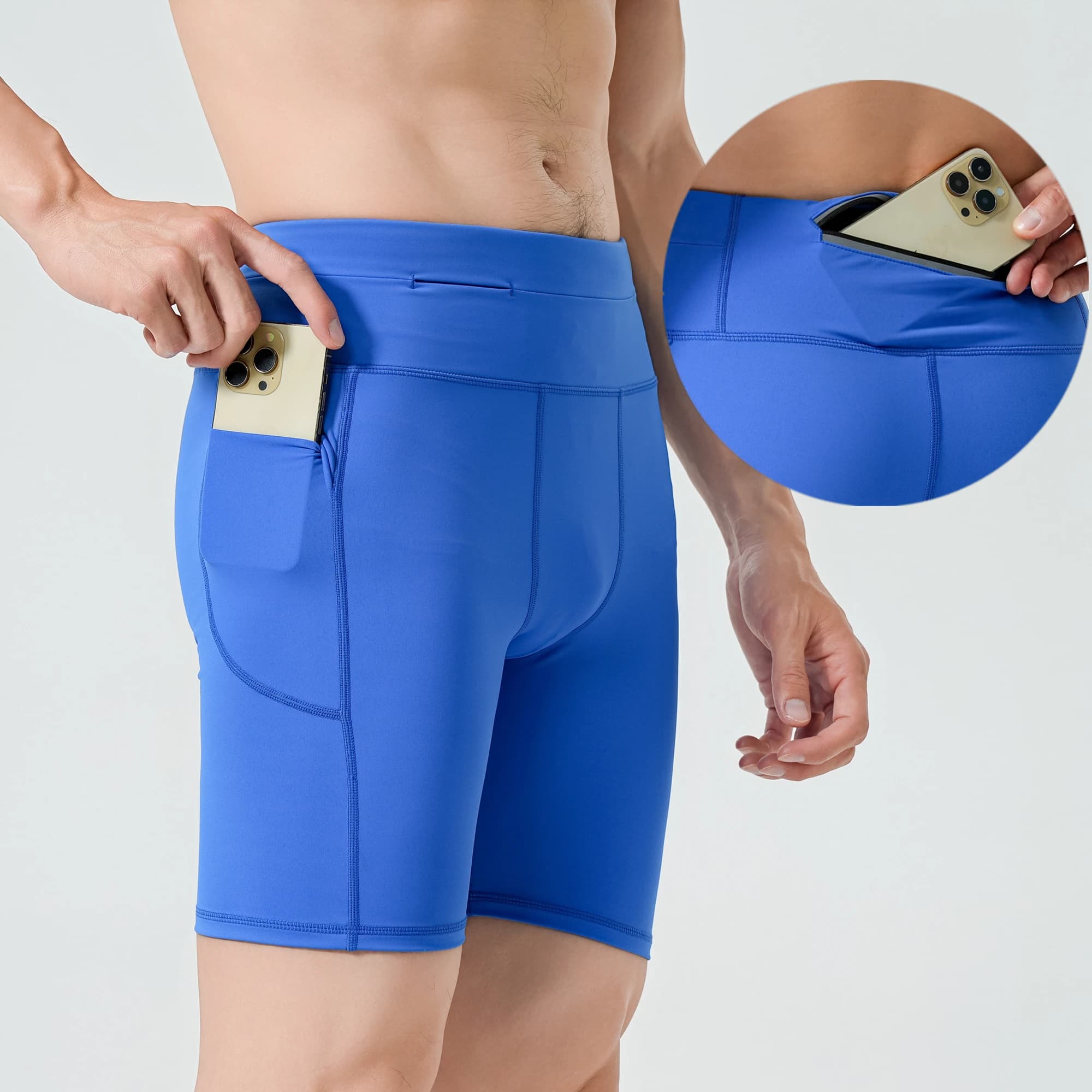 Pantaloncini da Corsa a Compressione per Uomo, Leggings Sportivi per Maratona, Escursionismo, Fitness e Ciclismo, Elastici e ad Asciugatura Rapida