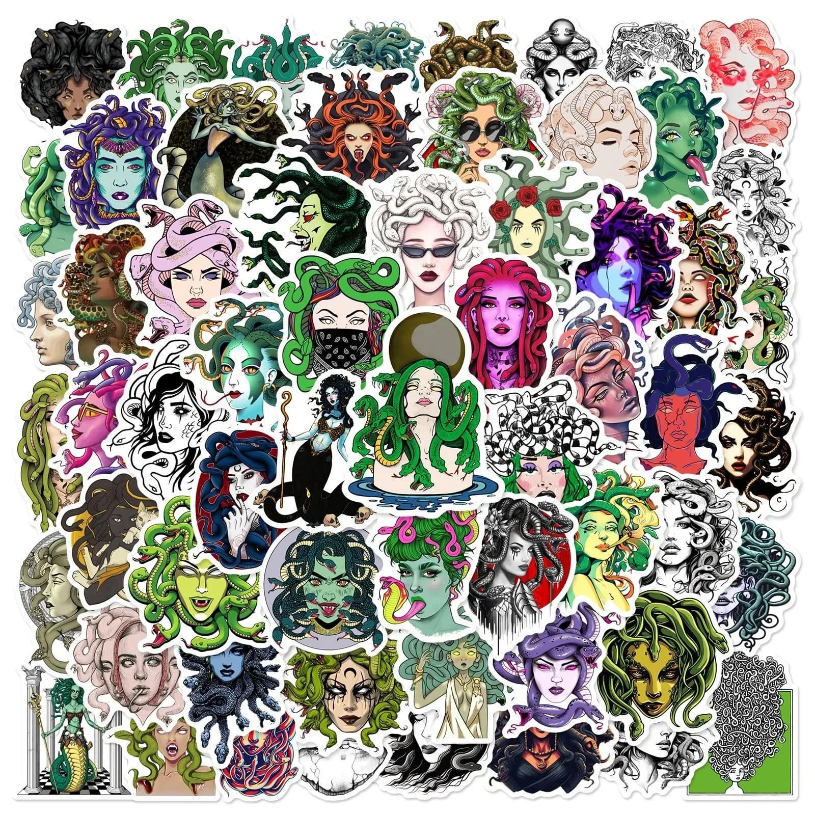 60pcs Ancient Greek Mythology Medusa Stickers DIY Stationery Notebook Water Bottle Laptop Luggage Skateboard Car Sticker Toy