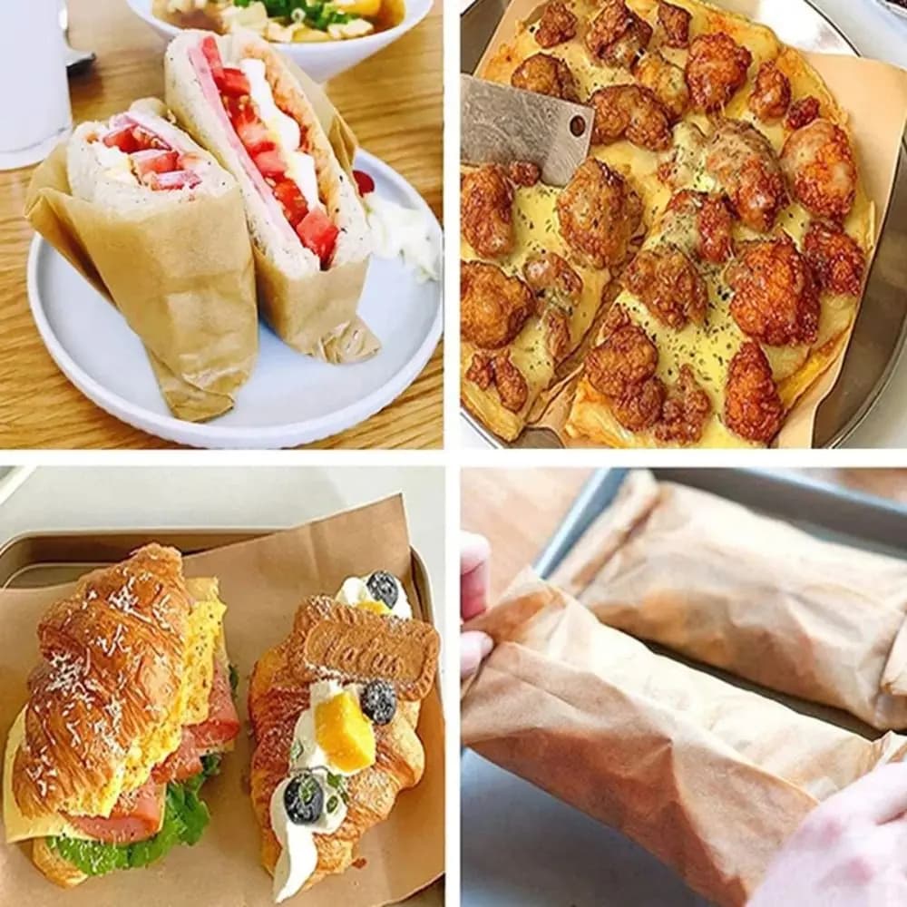 50/100PCS New Waterproof Baking Paper Food Grade Oil Resistant Parchment Paper Sheets Non-stick Baking Sheets Air Fryer
