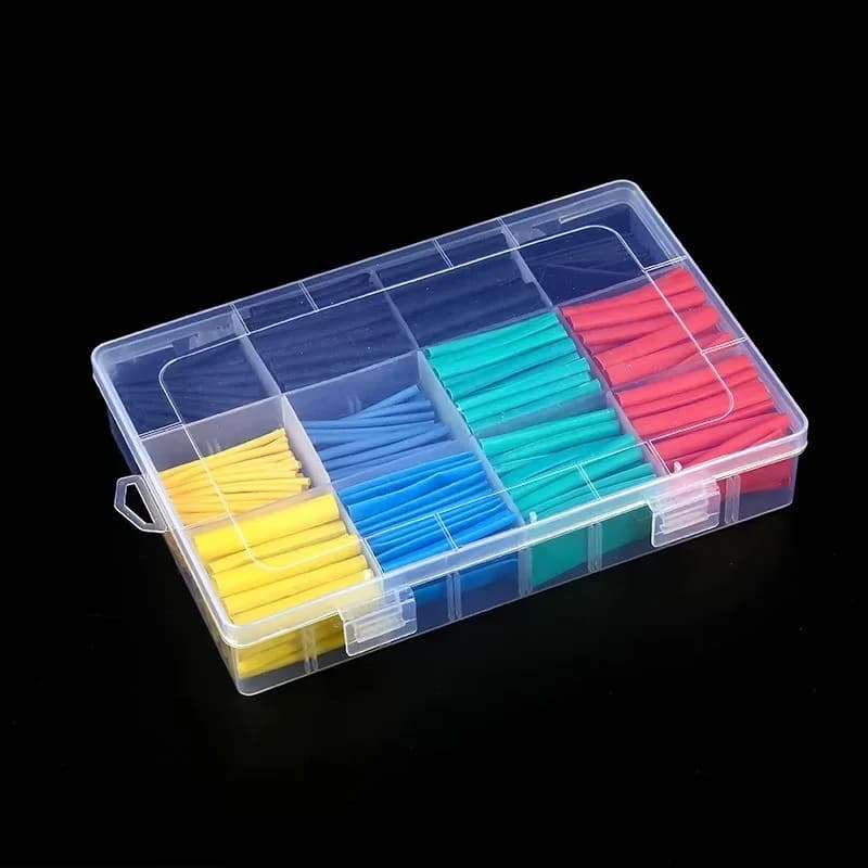 Nuovo per la protezione della riparazione del cavo avvolgente termoretraibile del filo 127/140/530PCS Kit di tubi termorestringenti termoretraibili 2:1 con pistola ad aria calda
