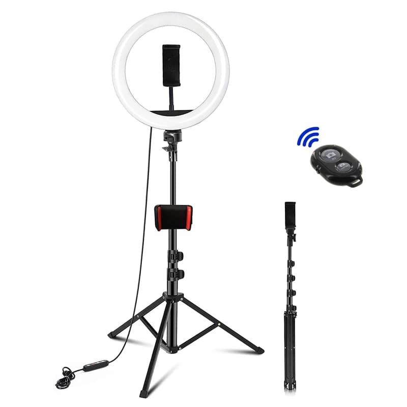 10 "Selfie Ring Light con treppiede 63"/160 cm luce destra con supporto Selfie Light per YouTube/fotografia/Video/TIK Tok