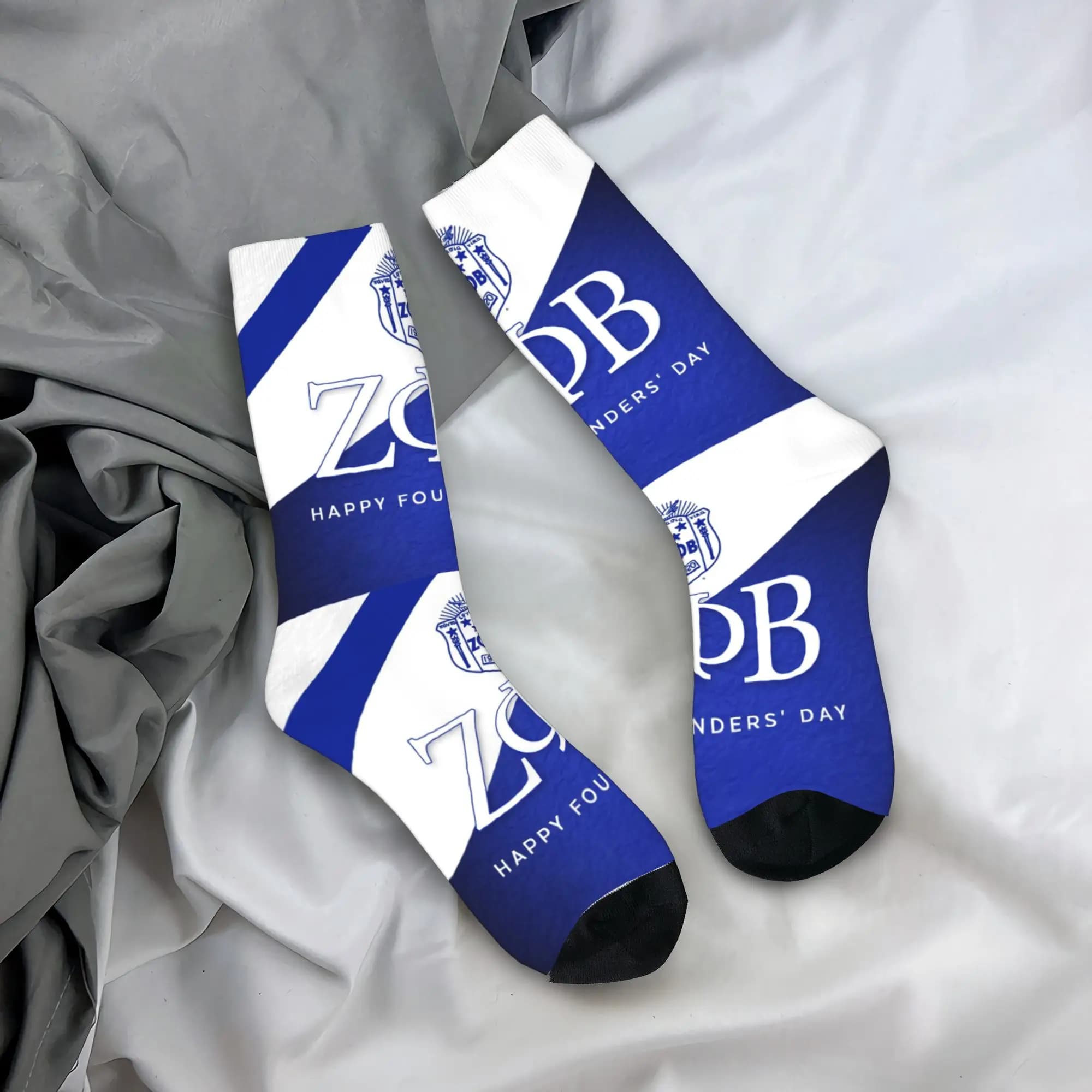 Calzini Personalizzati con Lettere Greche Zeta Phi Beta 1920, Calze alla Moda Calde e Originali ZOB per Uomo e Donna