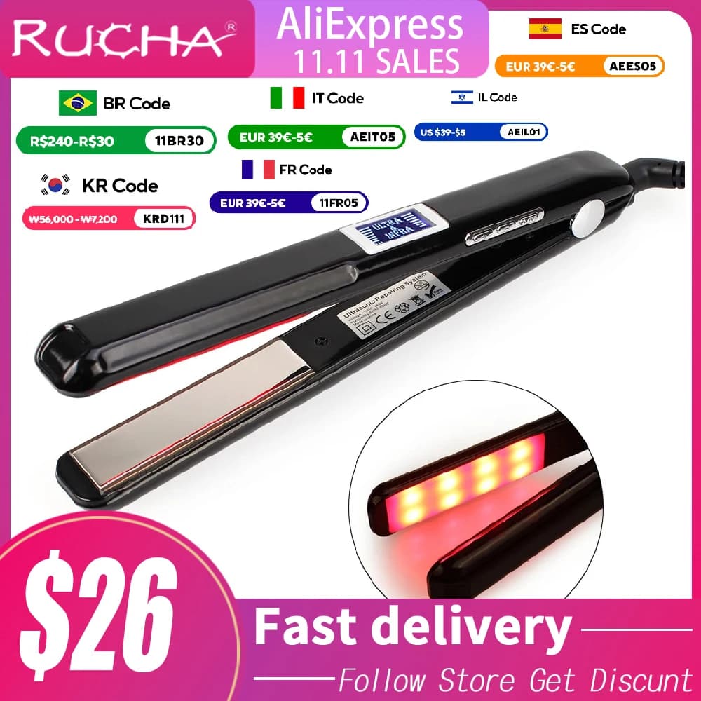 Ultrasound infrared hair care for cold hair Iron Keratin treatment for hair creams Recovers damaged hair plate