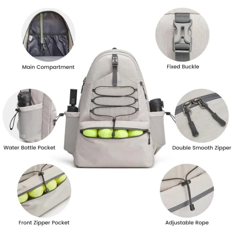 Zaino per Racchette da Tennis e Badminton di Grande Capacità, Borsa Sportiva Unisex con Scomparto per Scarpe