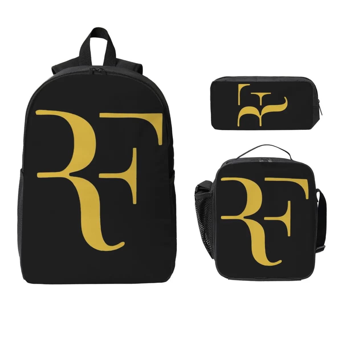 Roger Federer Backpack Student Boys Girls BookBag School Bag Laptop Shoulder Bags 3ps Insulated Lunch Bag Pencil Case