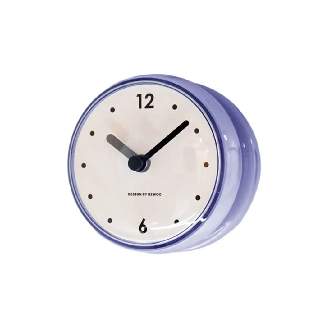 Wall clock with kitchen suction cup Wall clock with suction cup for bathroom Wall clock Plastic rose 1 pcs 75x75mm Black