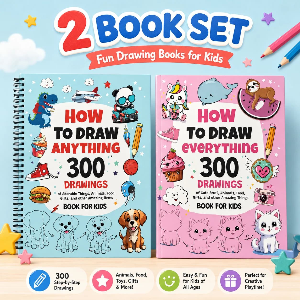 Screen-free quiet time hack that actually works! This 2-pack drawing book keeps kids busy for hours