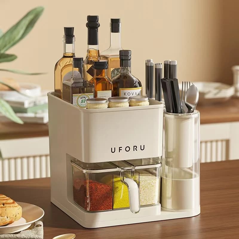 Nuovo Squisito e Pratico Porta Utensili da Cucina Multifunzionale: Porta Coltelli, Contenitore per Bacchette, Organizzatore Spezie - Essenziali per la Casa