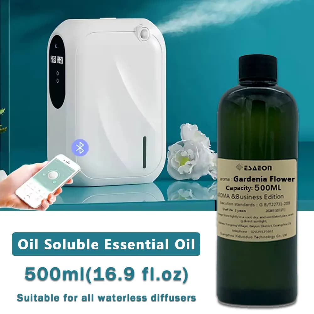 ESAEON Olio Essenziale di Gardenia/Opio Nero 500ml (16.9 fl.oz), per Tutti i Diffusori Senza Acqua, Macchine per Aromaterapia, Aromaterapia con Bastoncini
