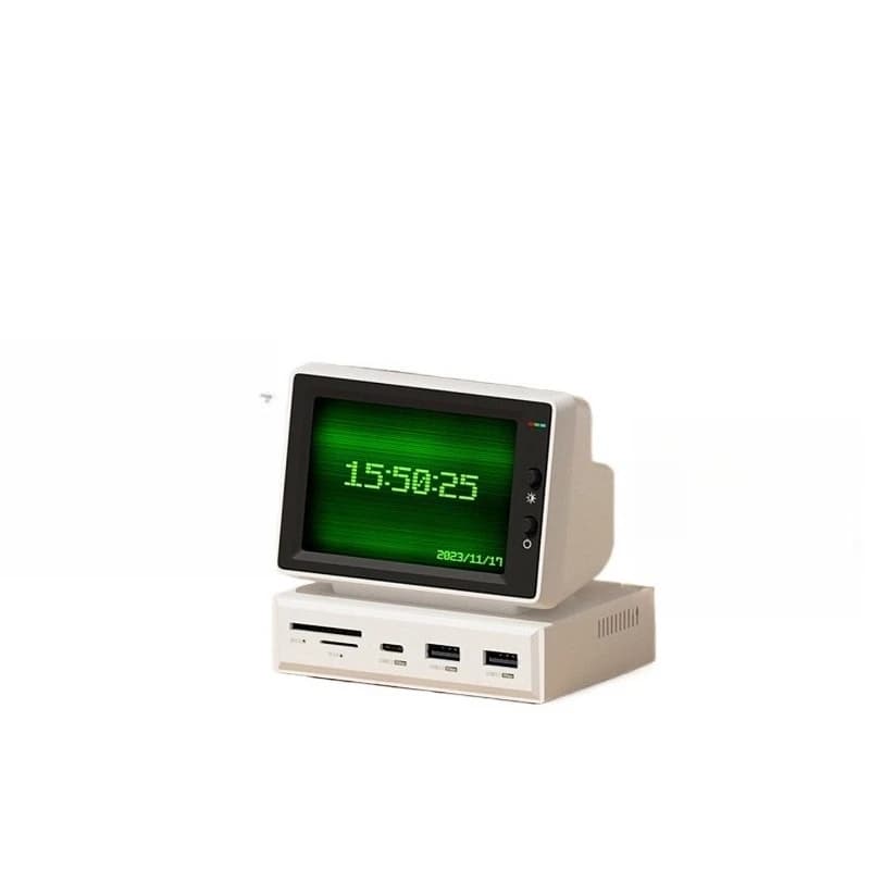 Chassis per docking station desktop con schermo secondario per computer, display della temperatura del host per schermi piccoli
