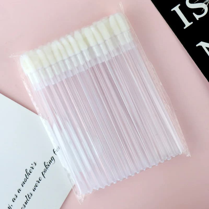 50 Pezzi Spazzole in Cristallo per Ciglia, Pennelli Individuali per Rimozione Ciglia, Strumenti per Pulizia Ciglia, Applicatori per Mascara e Extension Labbra