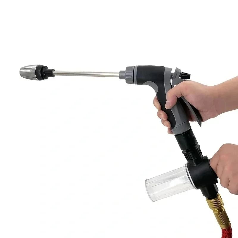Nuovo strumento portatile per la pulizia di automobili Irrigatore ad alta pressione Pistola ad acqua Rondelle per auto Ugello per tubo di irrigazione da giardino Lancia in schiuma