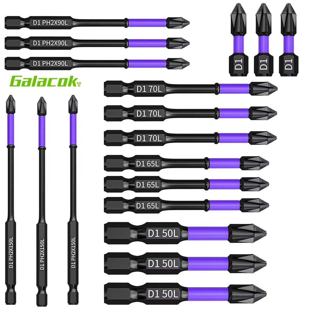 6PCs upgraded to high hardness and strong magnetic tip 25/65/70/90/150mm anti-slip cross Set of screws for high hardness electric drill